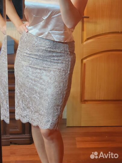 Юбка миди кружевная