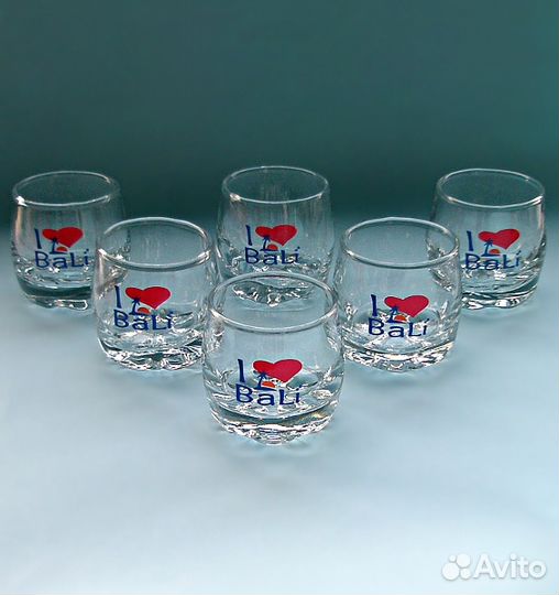 Сувенирные стопки с острова Бали, набор 6 шт