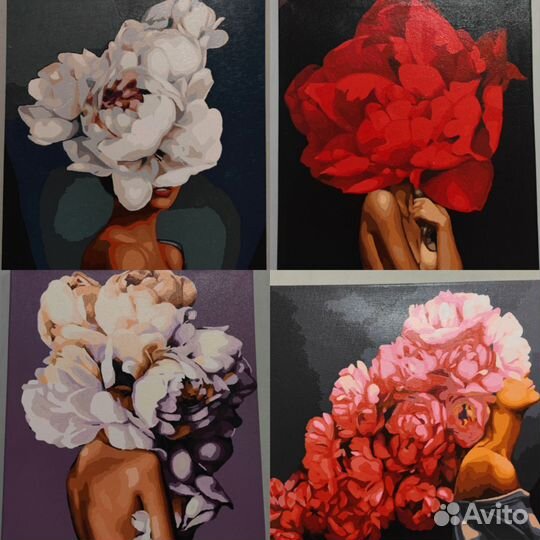 Интерьерные картины серии Девушка и цветок