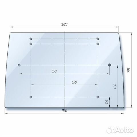 Стекло заднее кабинное DF-244/304/354/404 (Простое