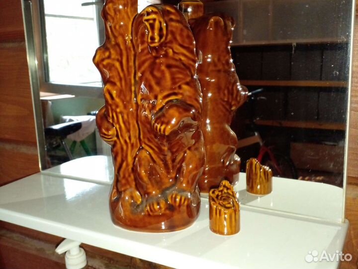 Посуда СССР, 32 см, Штоф Мишка с крышочкой