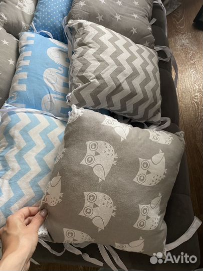 Бортики подушки + простынь на резинке