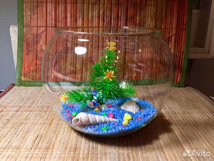 Аквариум с подсветкой круглый 2л