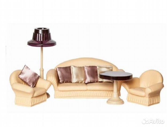 Огонёк дом для кукол бежево-белого цвета