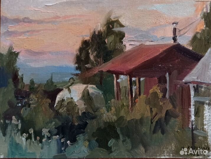 Этюд заката маслом