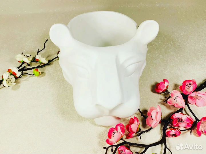 Силиконовая форма Тигр кашпо конфетница гипс