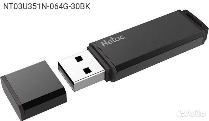 NT03U351N-064G-30BK, USB накопитель Netac U351 USB