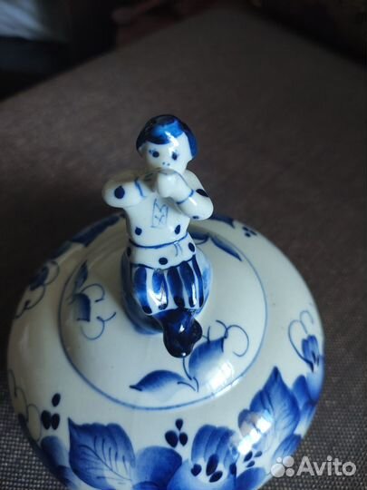 Гжель масленка блюдо для оладьев блинчиков