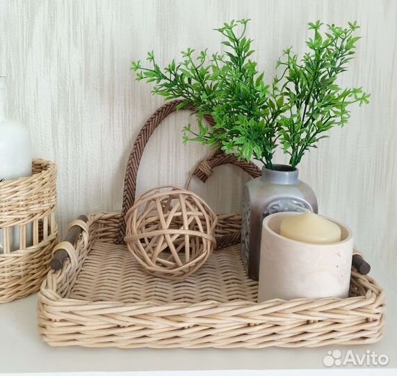 Поднос плетёный. Ручная работа. (в наличии)