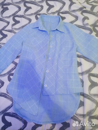 Рубашка для девочки в клетку