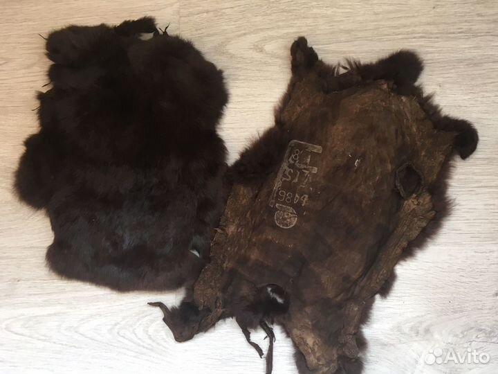 Шкурки кролика темно-коричневые