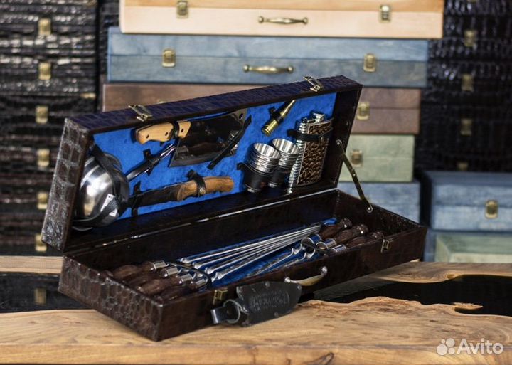 Набор шампуров в чемодане №4/XXL