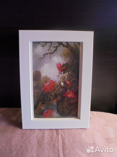 Ретро панно 14х18 бел рам рис худ-аним М.Хида 1 ш