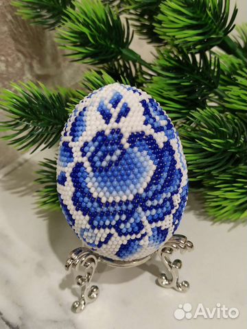 Яйцо пасхальное гжель