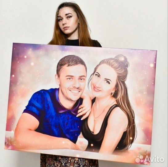 Портрет на холсте по фото (разные размеры)