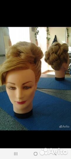 Учебная голова натуральный волос