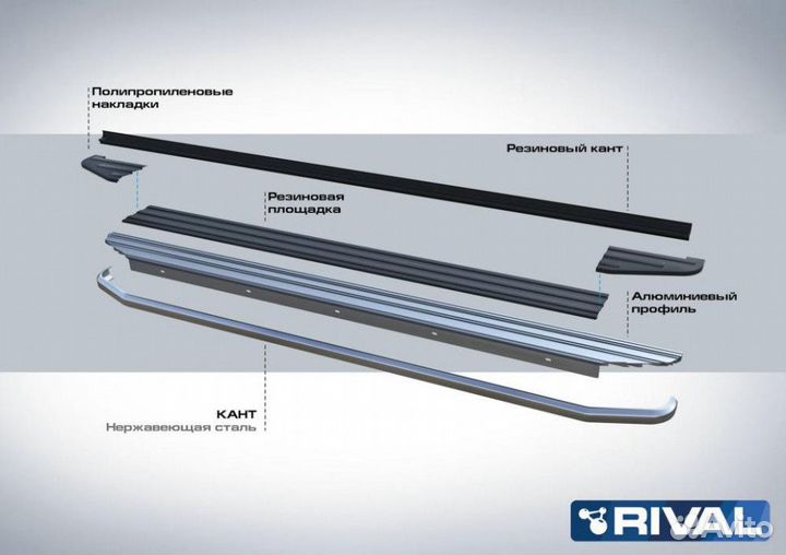 Пороги-подножки Peugeot 4007 2007-2013 Premium