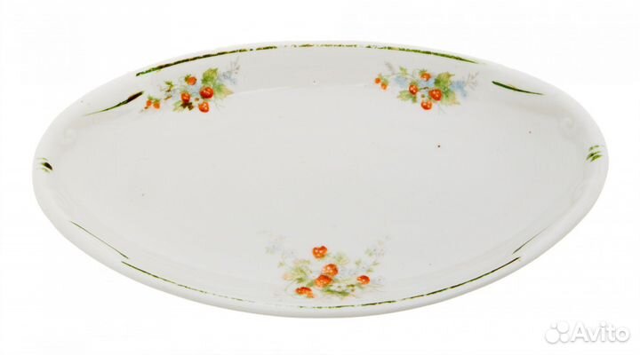 Блюдо овальной формы, фарфор, деколь, Дмитровский