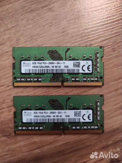 Оперативная память ноутбука Hynix ddr4 16gb 2666