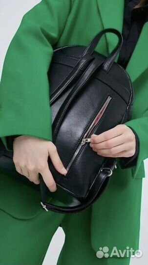 Рюкзак женский натуральная кожа черный