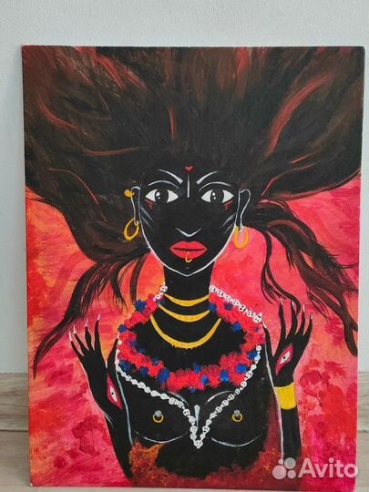 Холст.Акрил.Кали.Черепа