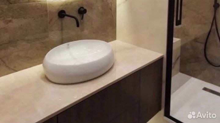 Столешница для ванной комнаты из камня