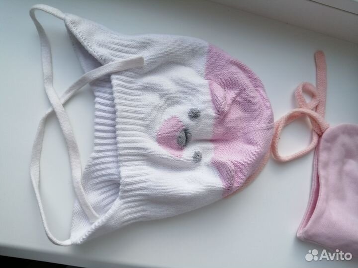 Шапочка Журавлик для девочки 46-48 трикотажная