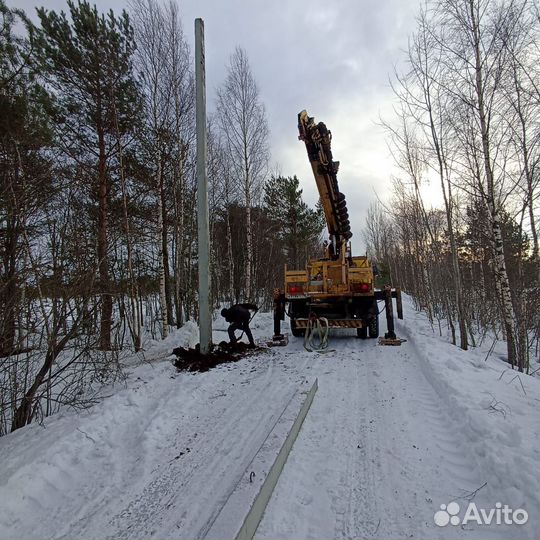 Установка электрического столба