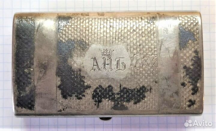 Табакерка, портсигар, царское серебро 84 проба