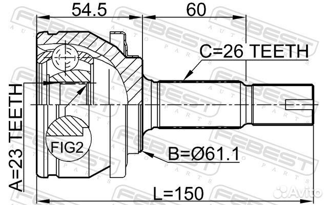 Шрус внешний перед прав/лев 0110ZZE150 Febest