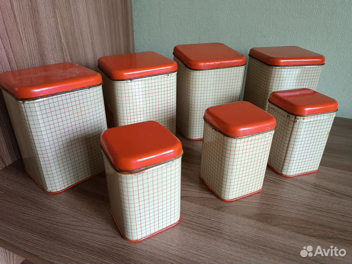 Жестяные банки СССР 7 шт