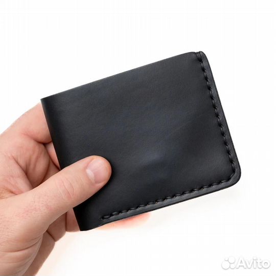 Кошелек мужской черный ручной работы