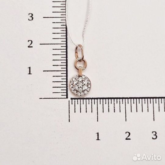 Золотая подвеска с фианитом