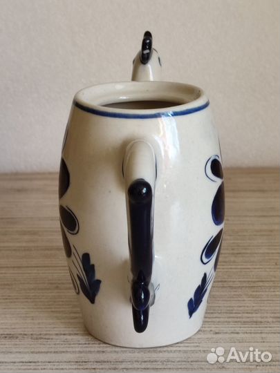 Чайник интерьерный. Петух. Фарфор. Гжель