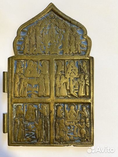 Икона складень старинная