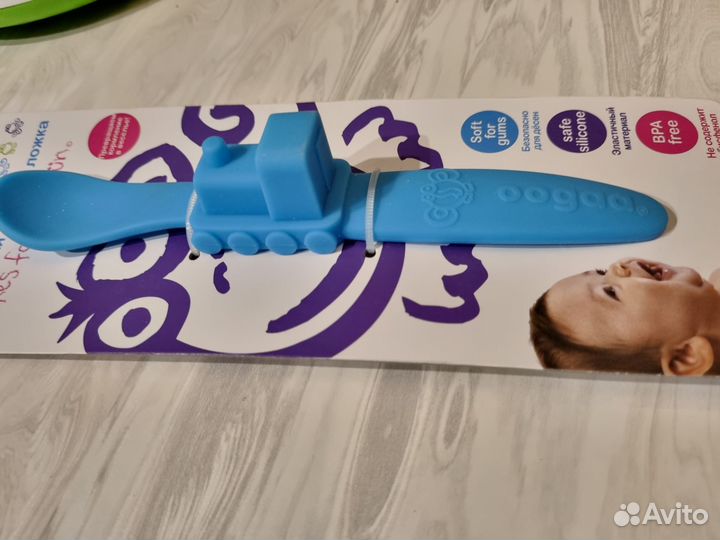 Силиконовая детская ложка паровозик oogaa