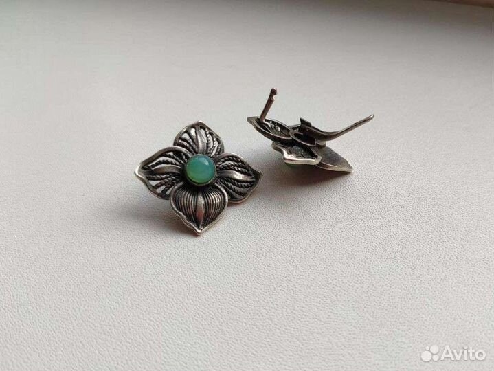 Серебряные серьги СССР
