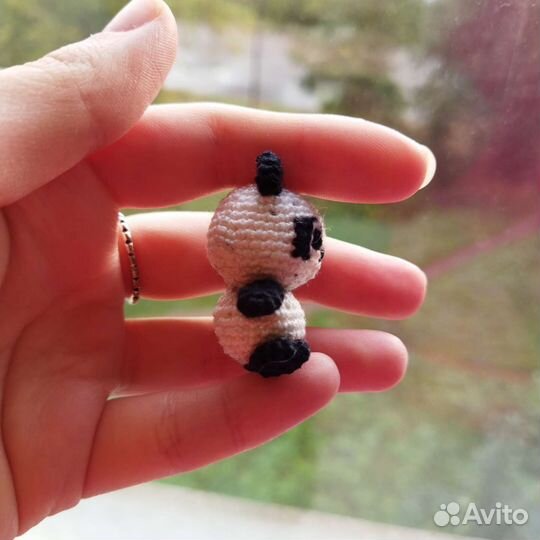 Вязанные панда мишка - брелок