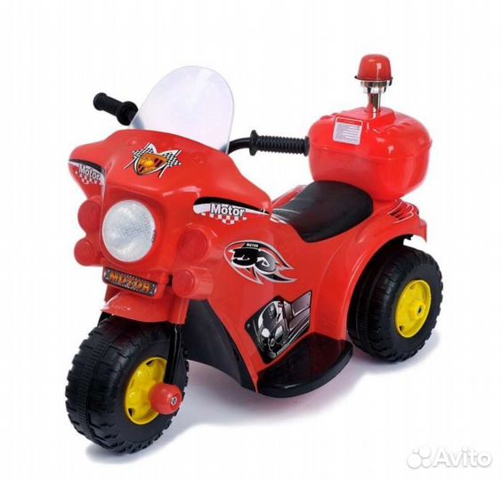 Новый Детский электромотоцикл черный и красный