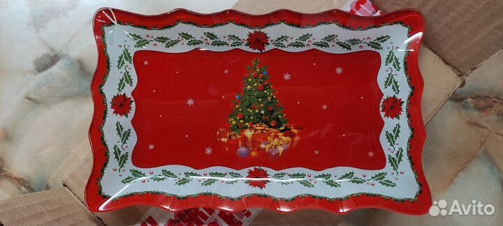 Новогоднее блюдо, стекло