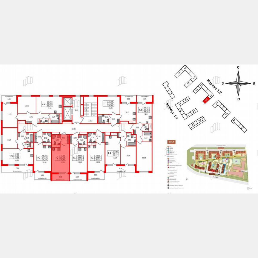 Квартира-студия, 23,9 м², 9/12 эт.