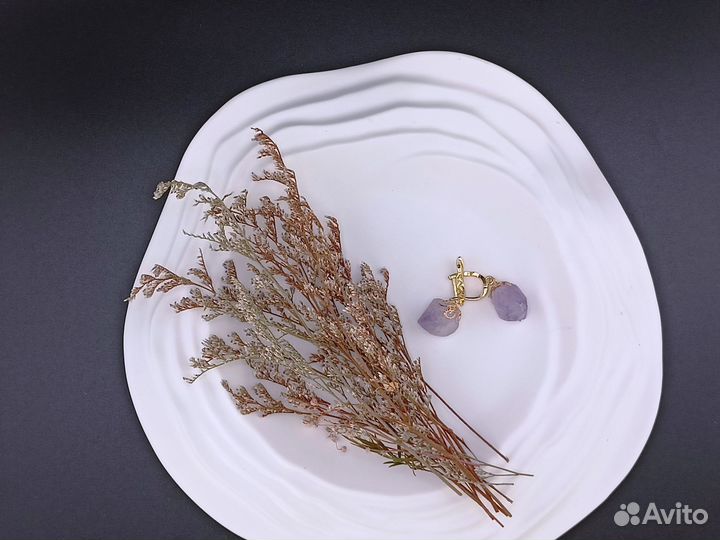 Винтажные серьги из натурального Аметиста