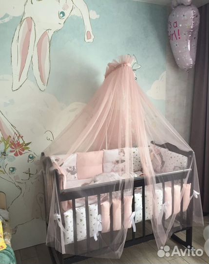 Бортики на кроватку для девочки