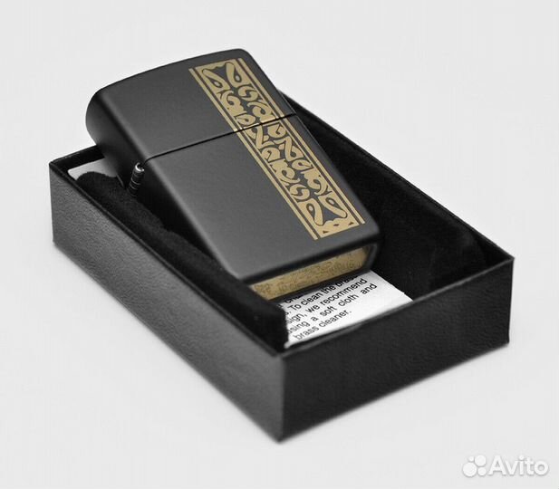 Зажигалка Zippo 218 Black/Brass Оригинал Новая
