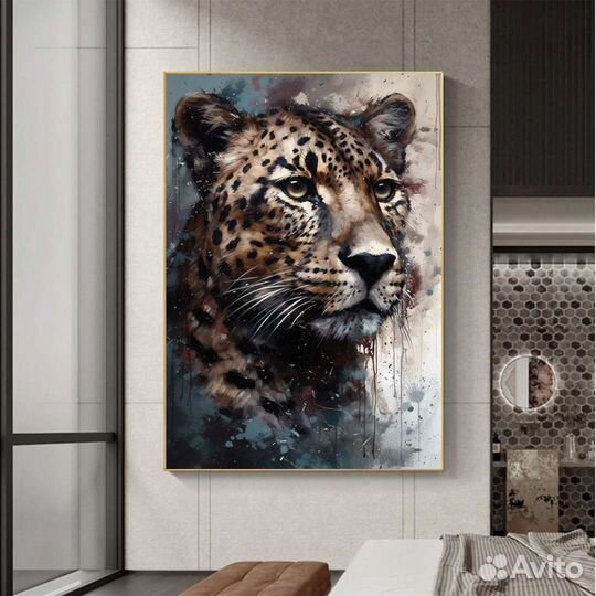 Интерьерная картина маслом леопард