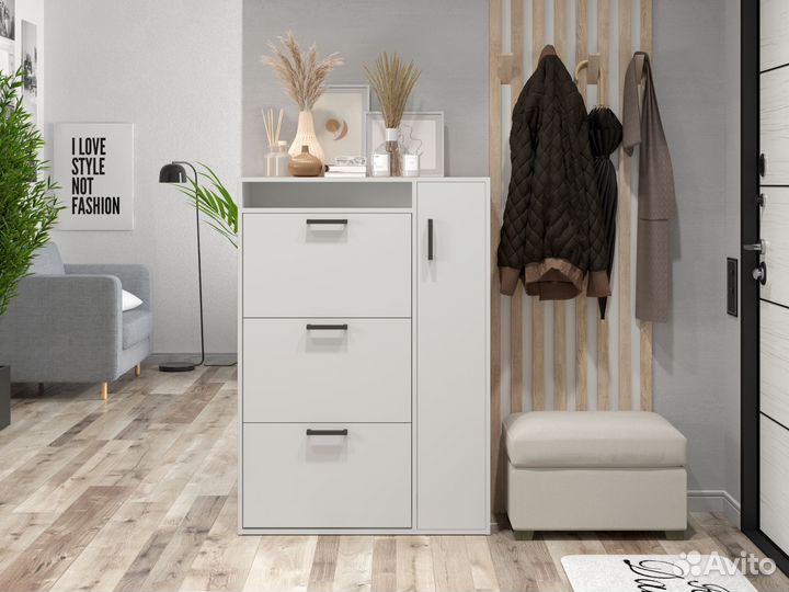 Обувница закрытая белая