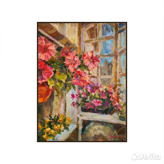Картина маслом на холсте цветы