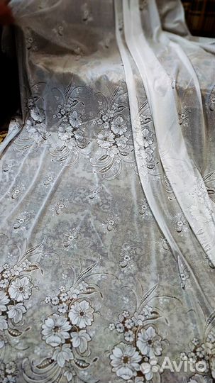 Тюль портьерная белая