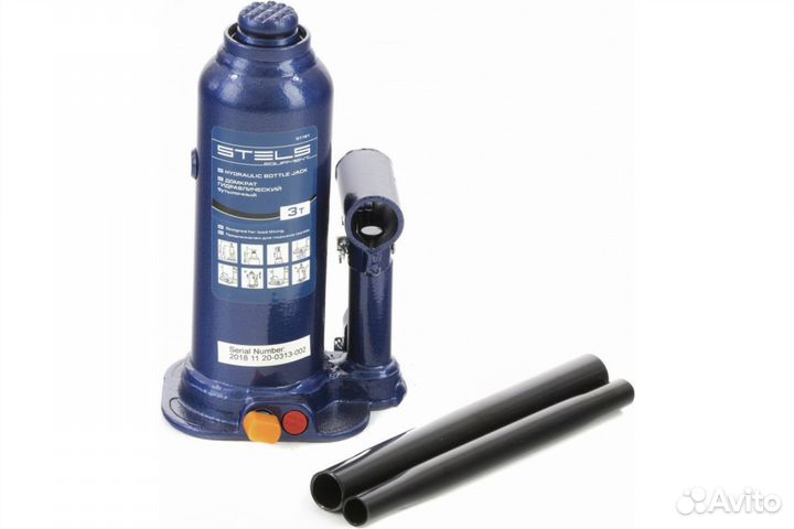 Домкрат бутылочный Stels 3 т, подъем 188-363мм