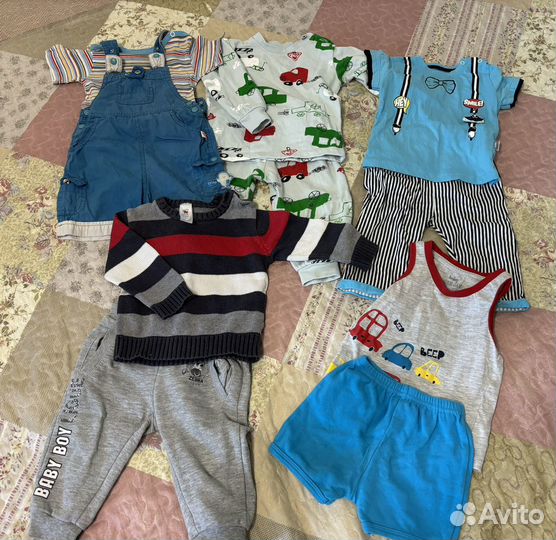 Вещи пакетом на мальчика 74 80 86